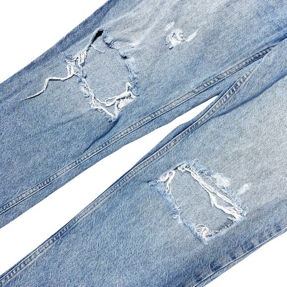 WE THE FREE Fast Times High-Rise Mom Jean Ripped Knees Button Fly Size 32 - Picture 4 of 9